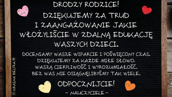 podziekowania dla rodzicow